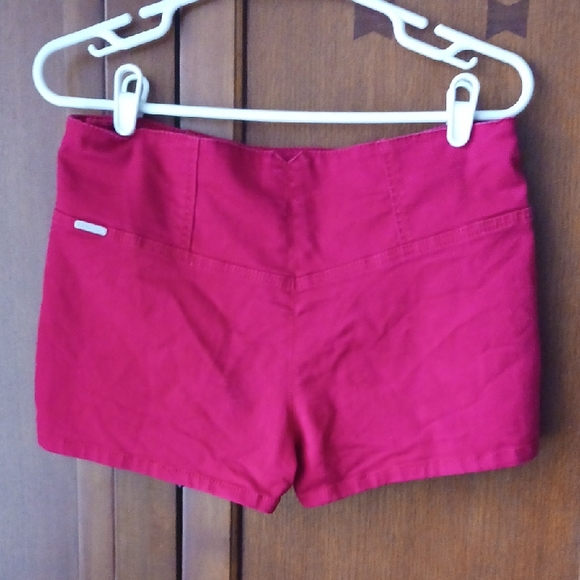 Celebrity Pink- Red High-Waist Button Front Shorts - Picture 7 of 12